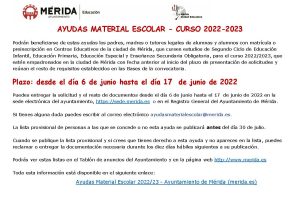 CARTEL AYUDAS MATERIAL ESCOLAR en A4 2022_2023 2