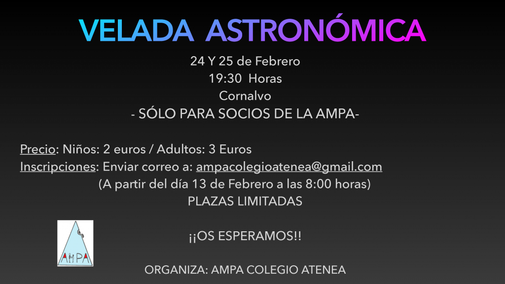 Velada Astronómica organizada por la AMPA del Colegio Atenea
